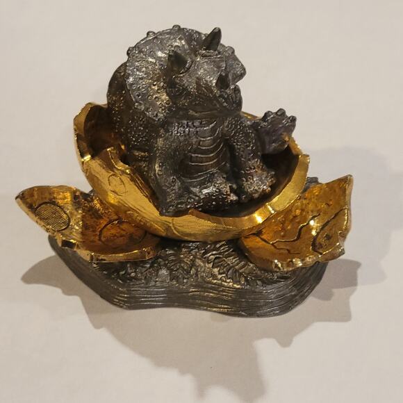 MICHAEL RICKER 1993 Limited Hatching Triceratops Figurine Pewter 2086 of 3000 - Picture 4 of 13